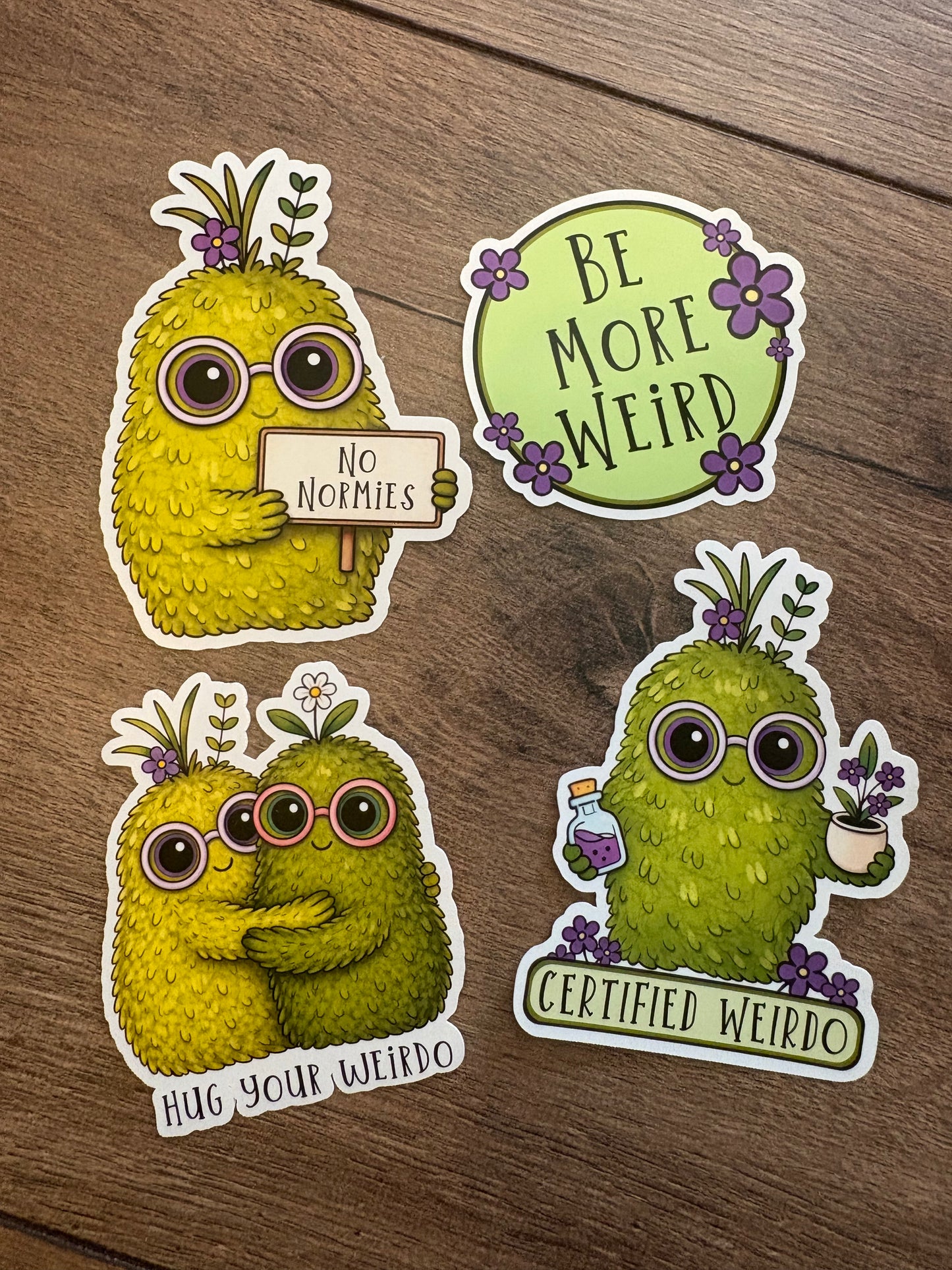 4 Vinyl Weirdo Stickers